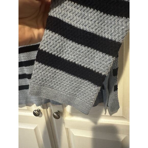 Talbots Nautical Blue Striped Lightweight Sweater Size XL Petite Button Sides - Picture 5 of 9